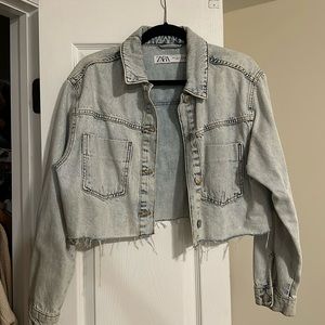 Zara denim jacket cropped